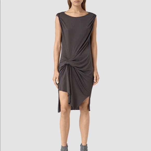 AllSaints Women's Washed Black Erin Devo Dress Size L - Picture 1 of 11